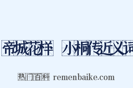 帝城花样·小桐传近义词是什么意思的图片